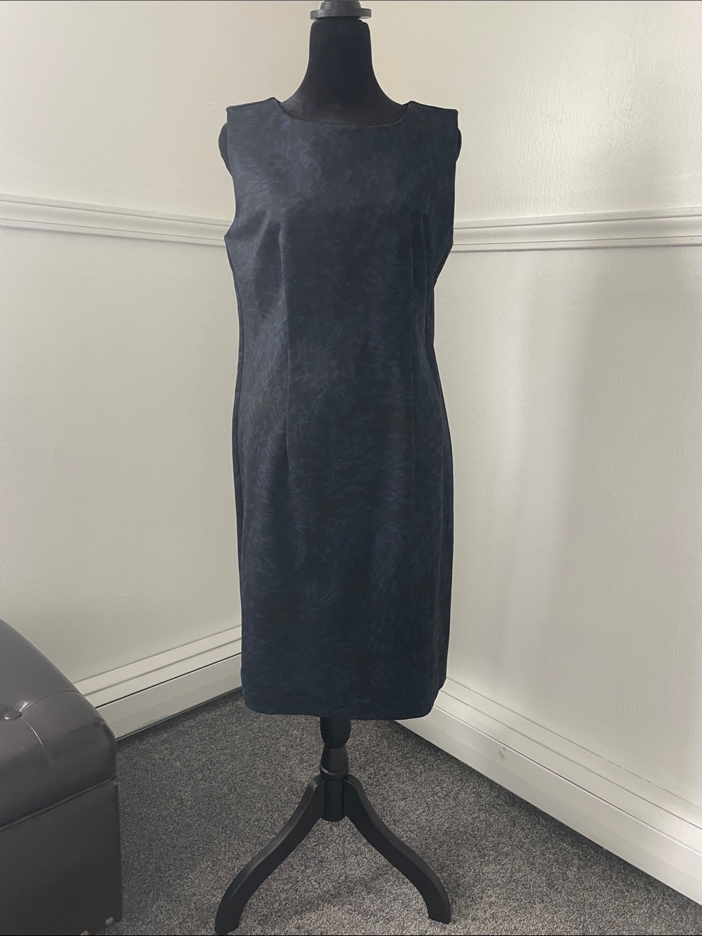 Mario Serrani Sleeveless Midi Dress in Dark Navy